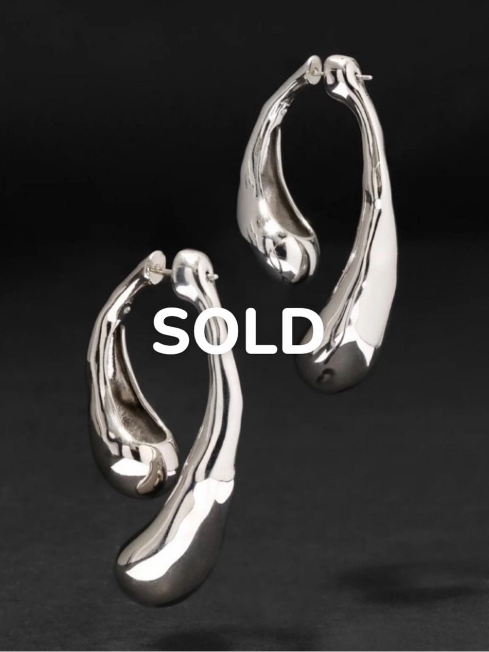 Alexis Bittar Molten Silver Scoop Front Back Earring